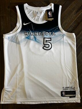 Nike Minnesota Timberwolves NBA Edwards #5 City Edition Jersey White XL 52